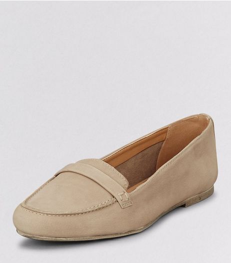 Light Grey Leather Loafers | New Look