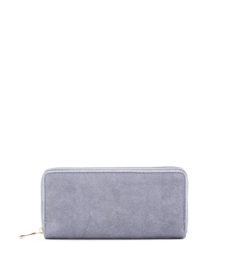 Grey Velvet Purse | New Look