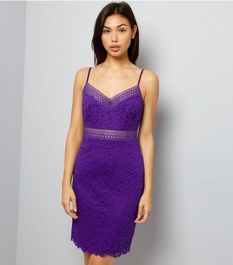 Purple Lace Bodycon Dress | New Look