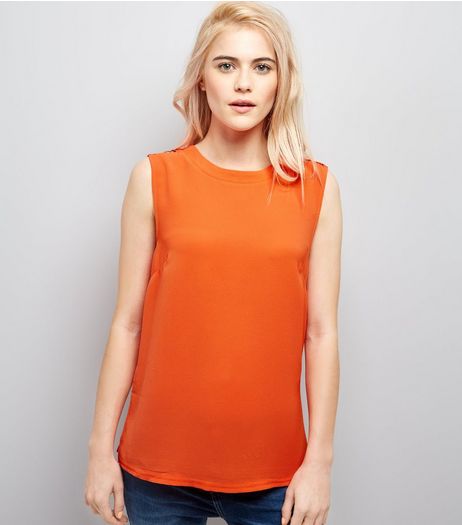 Orange D Ring Trim Woven Vest | New Look