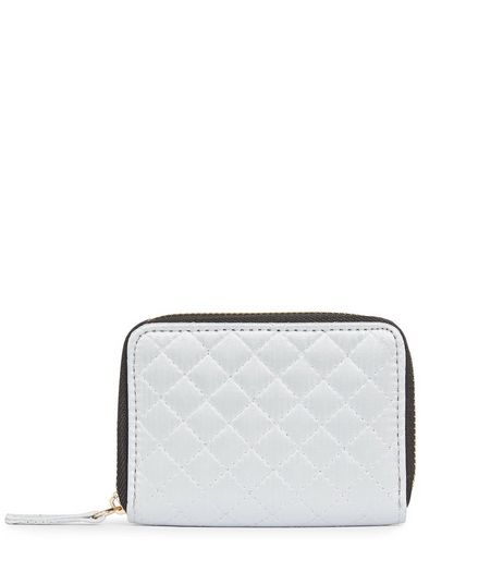 White Quilted Cardholder | New Look