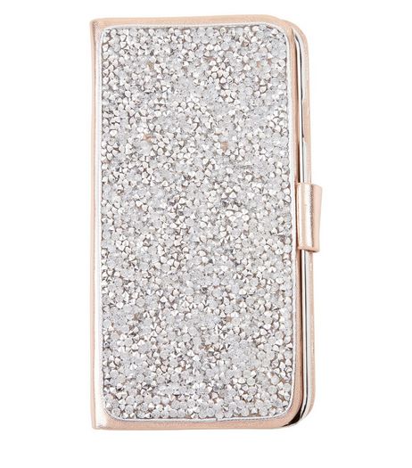 Rose Gold Crystal Front iPhone 6 Purse | New Look