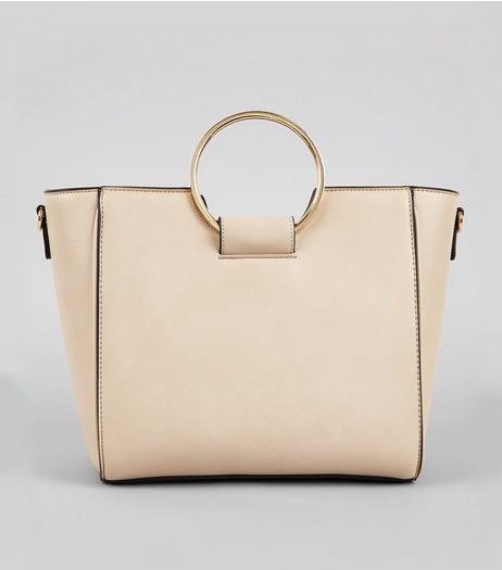 Cream Drawstring Ring Handle Tote Bag | New Look