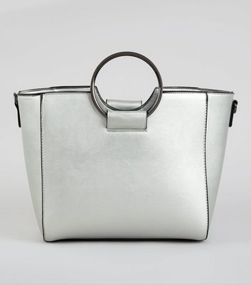 silver handbags new look