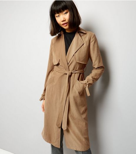 Tan Button Neck Trench Coat | New Look