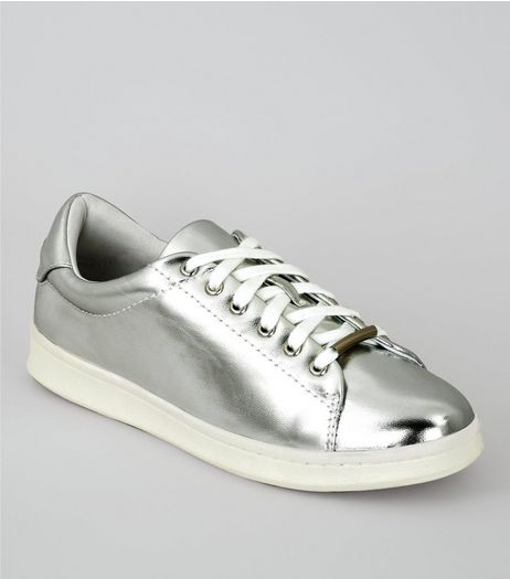 Silver Metallic Trainers | New Look