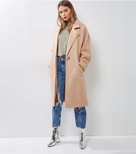 Pink Roll Sleeve Longline Coat | New Look