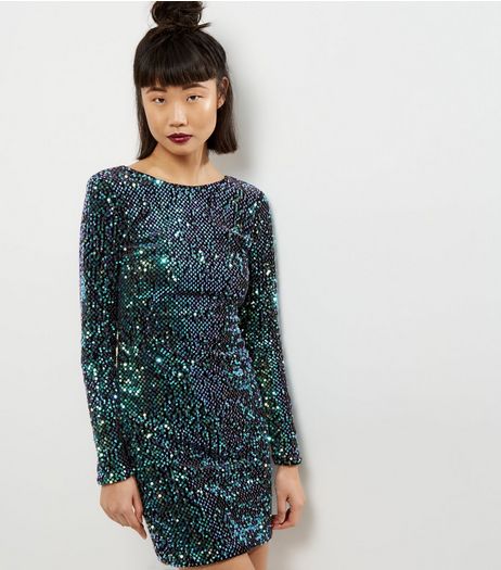Motel Green Sequin Bodycon Dress | New Look