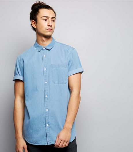 Blue Short Sleeve Denim Shirt | New Look