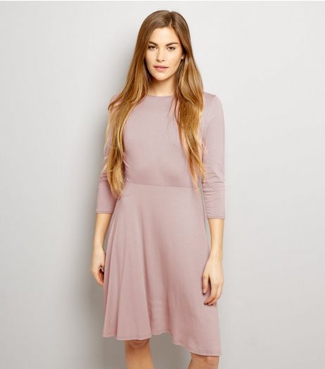 Pink Scoop Neck Tie Back Skater Dress | New Look