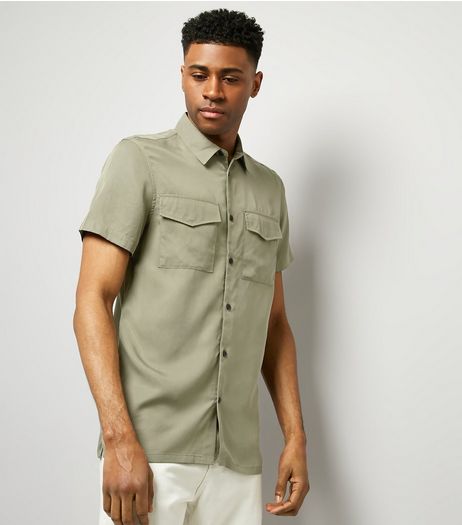 Khaki Short Sleeve Utility Shirt | New Look