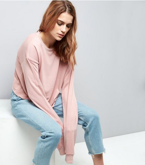 Pink Extra Long Sleeve Sweater | New Look