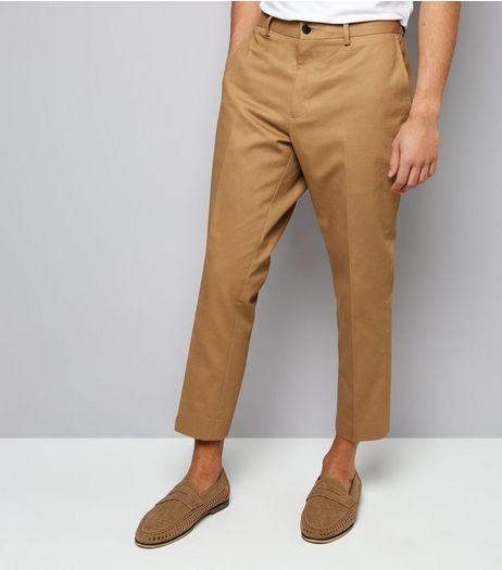 Tan Cropped Cotton Trousers | New Look