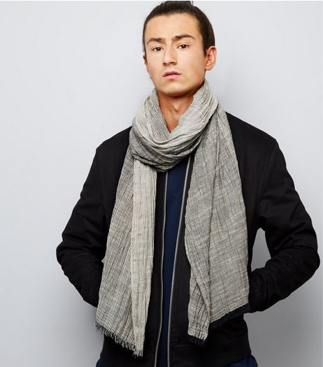 Grey Textured Ombre Scarf | New Look