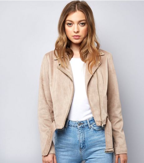 Stone Suedette Jacket | New Look