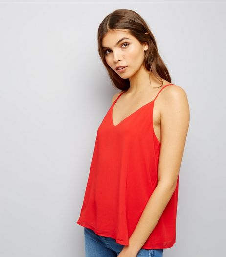 Red Lace Back Cami Top | New Look