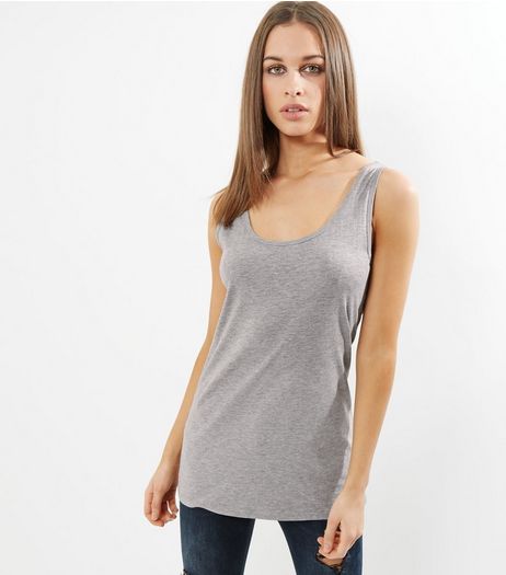 Tall Grey Scoop Neck Vest | New Look