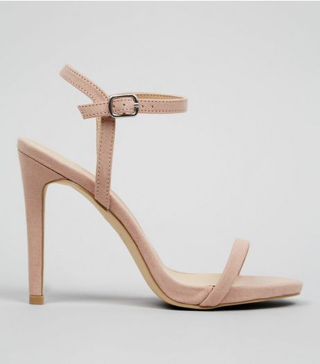 Nude Pink Suedette Ankle Strap Heeled Sandals | New Look