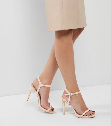 Nude Patent Ankle Strap Heeled Sandals | New Look