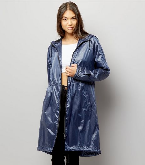 Blue Metallic Lightweight Parka | New Look