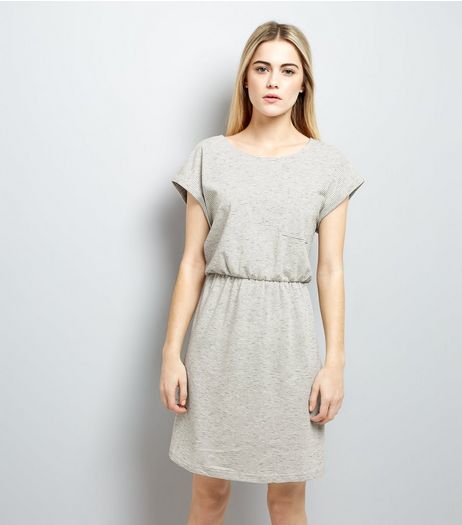 Light Grey Belted T-Shirt Dress | New Look