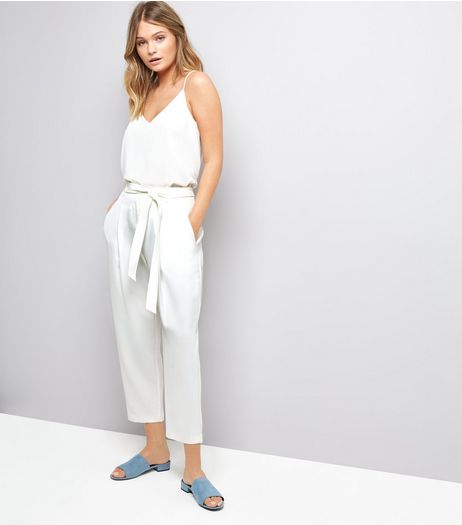 White Tie Waist Trousers | New Look