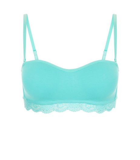Teens Mint Green Lace Trim Bandeau | New Look