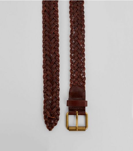 Brown Leather Plaited Belt | New Look