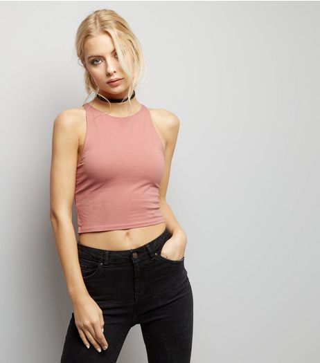 Mid Pink Cropped Vest | New Look