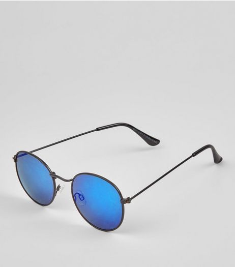 Blue Round Tinted Sunglasses | New Look