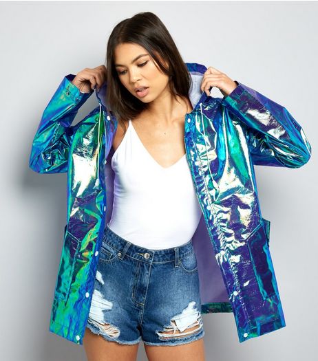 Purple Metallic Shimmer Anorak | New Look