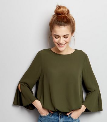 girls bell sleeve top