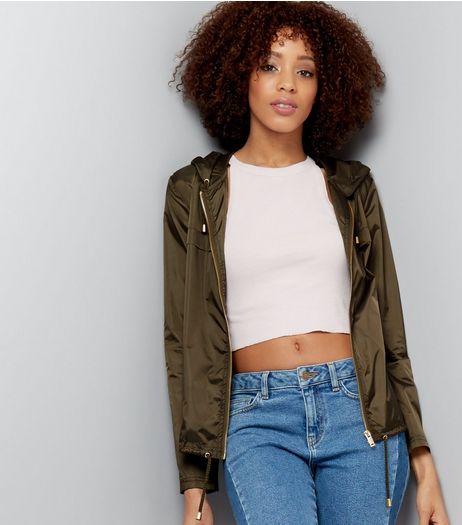 Khaki Zip Front Fold Away Anorak | New Look