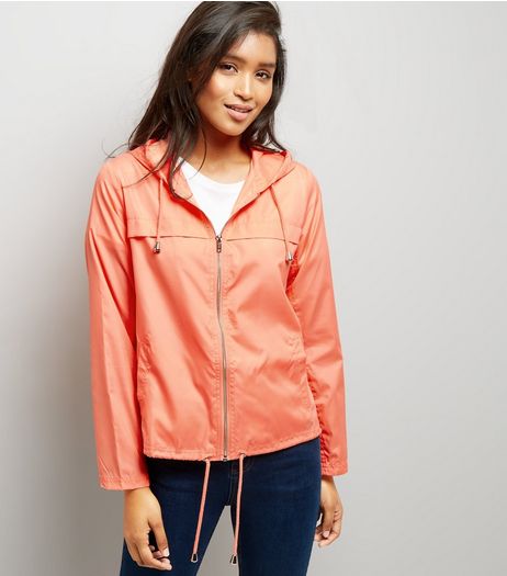 Orange Hooded Fold Away Anorak | New Look