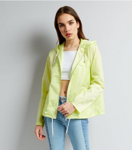Yellow Hooded Fold Away Anorak | New Look