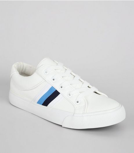 Teens White Stripe Trim Trainers | New Look