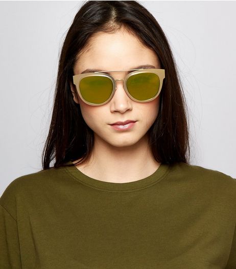 Brown Tinted Bar Front Sunglasses | New Look