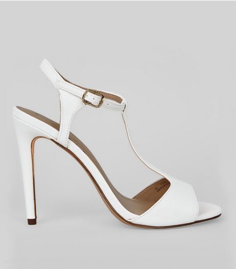 White T Bar Heels | New Look