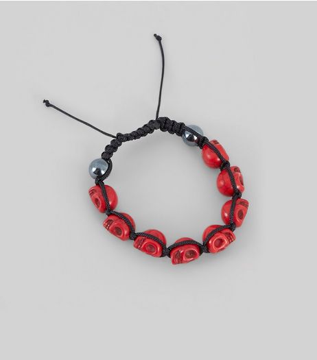 Red Skull Bracelet | New Look