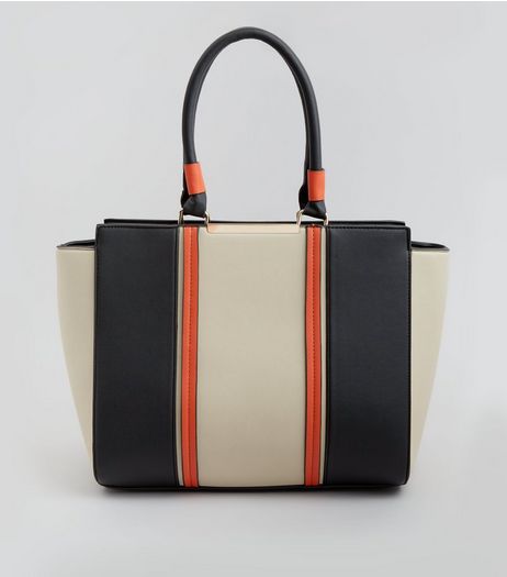 Orange Contrast Panel Tote Bag | New Look