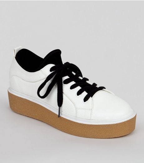White Contrast Chunky Sole Trainers | New Look