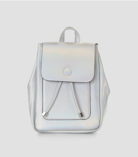 Silver Holographic Mini Backpack | New Look
