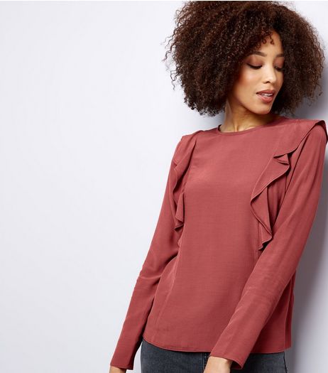 Deep Pink Frill Trim Shirt | New Look
