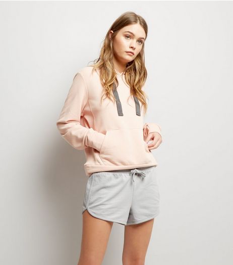 Pale Grey Tie Waist Running Shorts | New Look