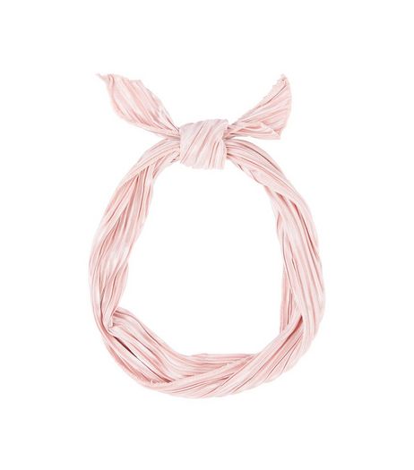Pink Pleated Neck Tie | New Look
