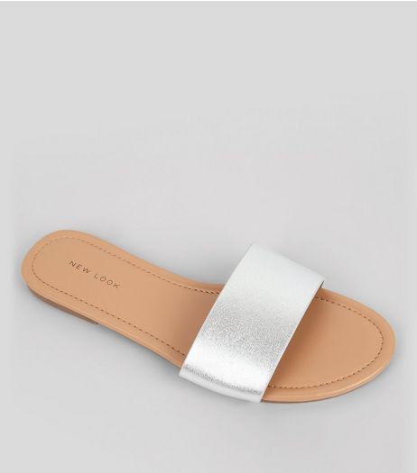 Silver Metallic Mules | New Look