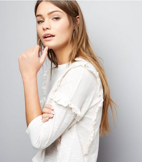 Pink Frill Trim Jersey Top | New Look