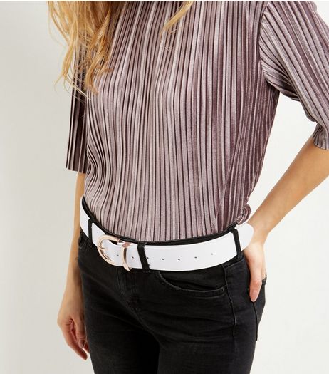 White Leather Belt | New Look