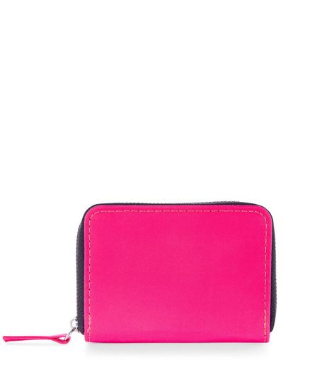 Bright Pink Mini Zip Around Cardholder | New Look
