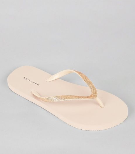 Pink Glitter Flip Flops | New Look